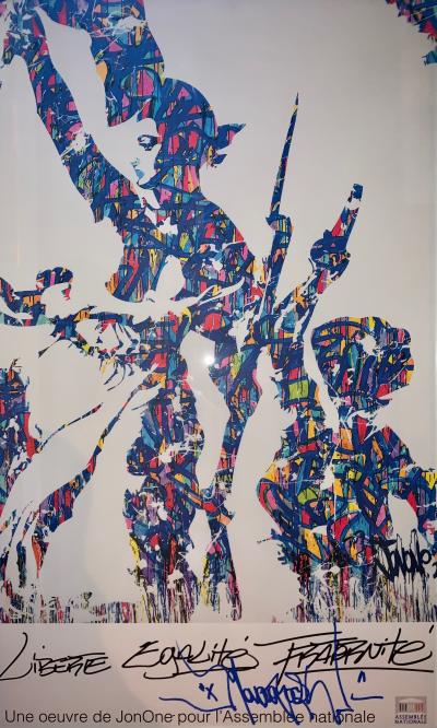 JonOne -  Liberté, Egalité, Fraternité, 2015 - Sérigraphie signée 2