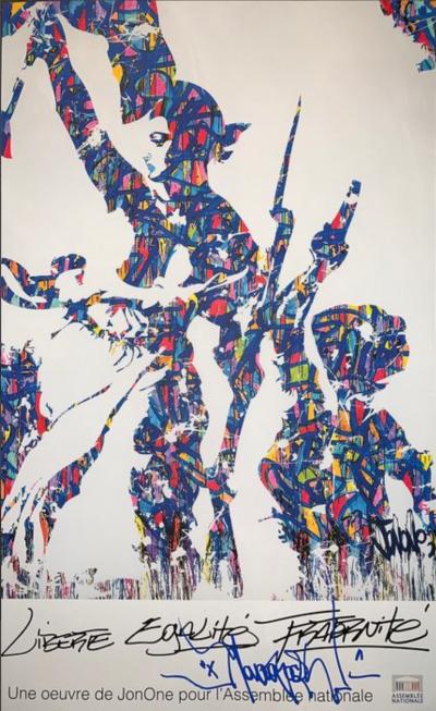 JonOne -  Liberté, Egalité, Fraternité, 2015 - Sérigraphie signée 2