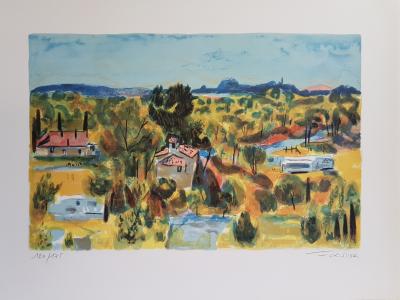 Roger FORISSIER - Village de Provence - Lithographie signée au crayon 2