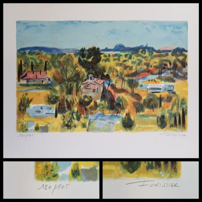 Roger FORISSIER - Village de Provence - Lithographie signée au crayon 2