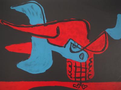 Le CORBUSIER : Tapisseries (Homme et Taureau) - 1963 - Lithographie originale 2