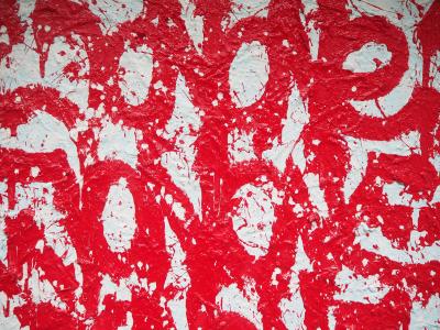 JonOne : Rouge passion, 2014 - Acrylique sur toile, Signée 2