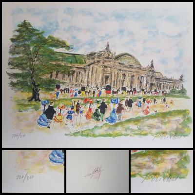 Urbain HUCHET - Le grand Palais - Deux lithographies originales signées au crayon 2