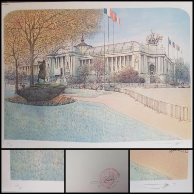 Urbain HUCHET - Le grand Palais - Deux lithographies originales signées au crayon 2