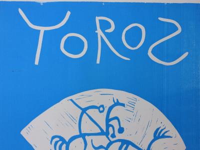 Pablo PICASSO : Toros en Vallauris, 1957 - Linogravure originale signée 2
