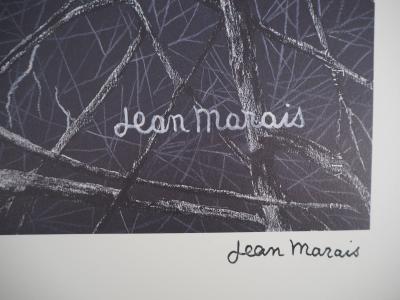 Jean MARAIS - La chouette - Lithographie signée 2