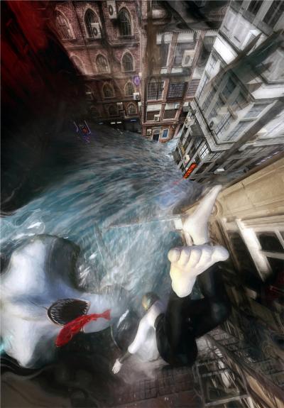 Lionel MORATEUR - Vertigo - Tsunami, 2019 - Sérigraphie signée et numérotée 2