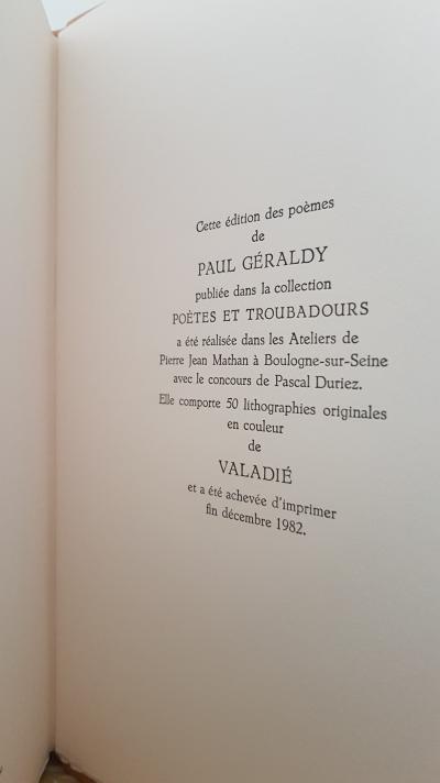 Paul GERALDY - Toi et Moi - illustré par 50 lithographies originales de Valadié 2