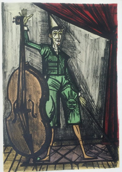 Bernard BUFFET - Clown violoncelliste, 1968 - Lithographie originale 2