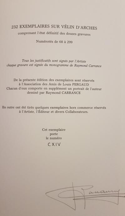 LA GUERRE DES BOUTONS - 12 gravures originales de Raymond CARRANCE. 2