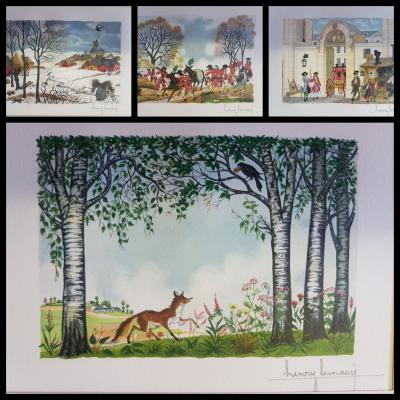 Henri LEMARIE, Les fables de la Fontaine, 16 Gravures originales sur bois signées au crayon 2
