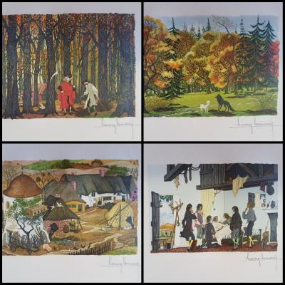 Henri LEMARIE, Les fables de la Fontaine, 16 Gravures originales sur bois signées au crayon 2