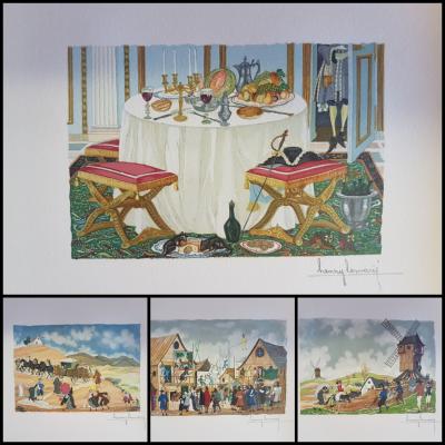 Henri LEMARIE, Les fables de la Fontaine, 16 Gravures originales sur bois signées au crayon 2