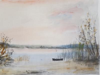 Jean-Pierre REMON - Lac à Zurich - Aquarelle signée 2