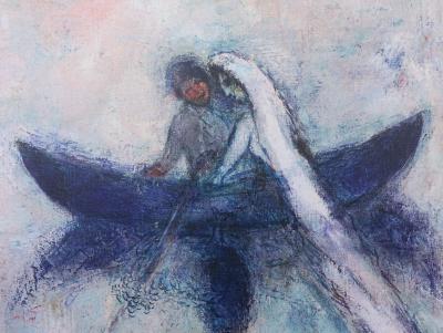 Marc CHAGALL (d’après) : Les Mariés du lac - Lithographie signée et numérotée 2