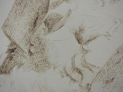 André LHOTE : Provence : Paysage près de Mirmande - Dessin original à l’encre, Signé 2