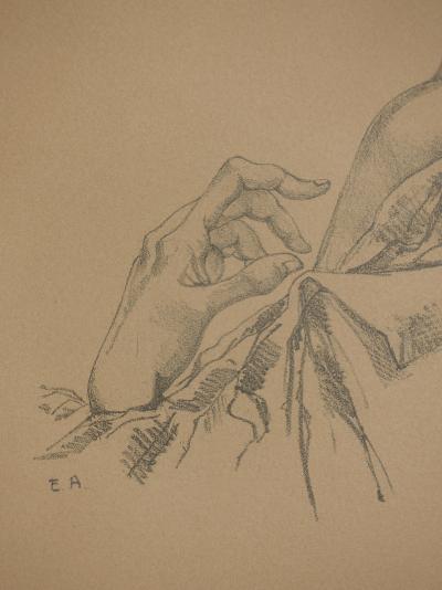 Léonard Tsuguharu FOUJITA : Profil de femme, 1957 - Lithographie originale Signée 2