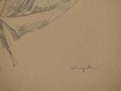 Léonard Tsuguharu FOUJITA : Profil de femme, 1957 - Lithographie originale Signée 2