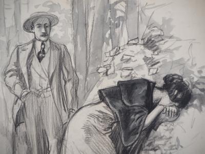 Alméry LOBEL-RICHE : Consolation - Dessin original, Signé 2