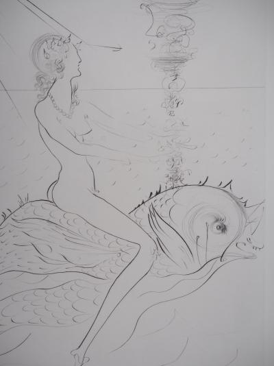 Salvador DALI - Neue Mythologie, Venus mit dem Delphin - Signierte Originalradierung 2