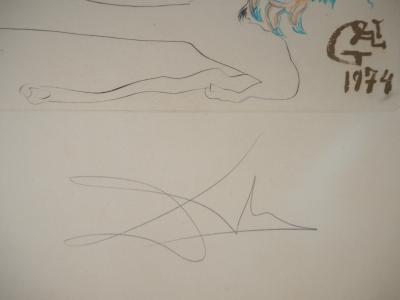 Salvador DALI : Unicorne laser et  rhinocéros cosmique - Gravure originale signée au crayon 2