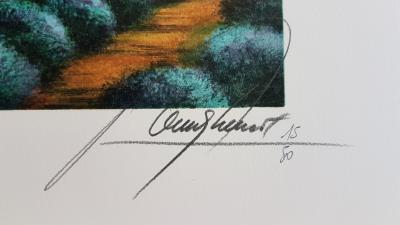Raymond POULET - Champ de lavande - Lithographie originale signée au crayon 2