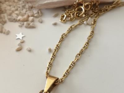 Chaine et pendentif en or jaune 18 carats  perle de culture 2