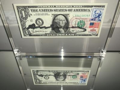 Andy WARHOL - 2$ , 1976 - Billet de deux dollars signé à l’acrylic noir 2