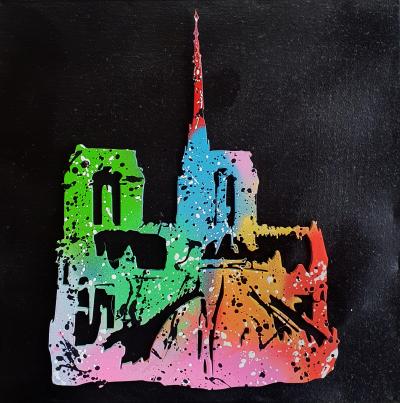 SPACO - Notre Dame de PARIS Colors, 2024 - Tableau pop street art 2