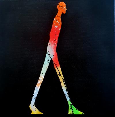 SPACO - marcheur d’après giacometti  , 2025 - Tableau pop street art 2