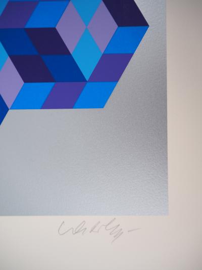 Victor VASARELY : Cubes en creux - Sérigraphie originale signée au crayon 2