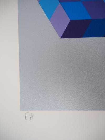 Victor VASARELY : Cubes en creux - Sérigraphie originale signée au crayon 2
