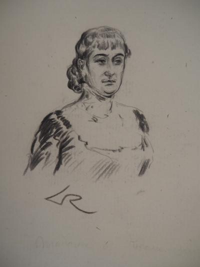 Alméry LOBEL-RICHE : Femme sérieuse - Dessin original signé 2