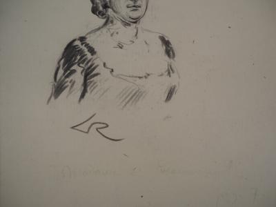 Alméry LOBEL-RICHE : Femme sérieuse - Dessin original signé 2