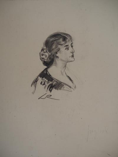 Alméry LOBEL-RICHE : Femme au chignon - Dessin original signé 2