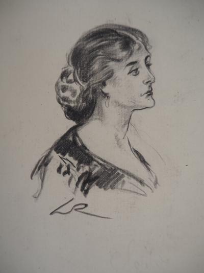 Alméry LOBEL-RICHE : Femme au chignon - Dessin original signé 2