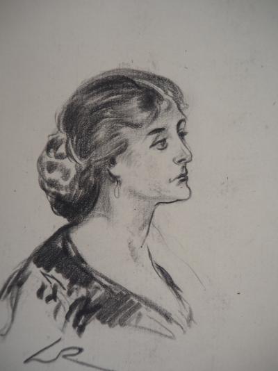 Alméry LOBEL-RICHE : Femme au chignon - Dessin original signé 2