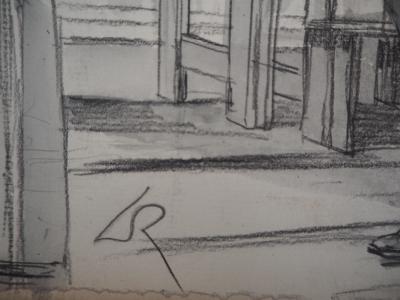Alméry LOBEL-RICHE : Le Peintre et son assistant - Dessin original, Signé 2