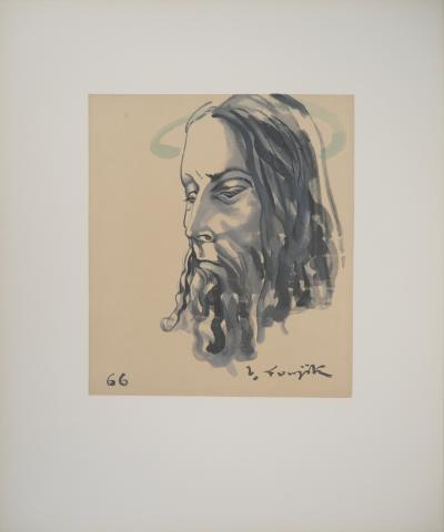 Tsuguharu FOUJITA - Le Christ, 1966 - Gravure signée dans la planche 2