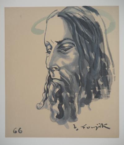 Tsuguharu FOUJITA - Le Christ, 1966 - Gravure signée dans la planche 2