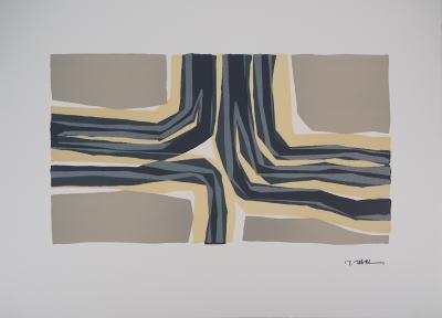 Raoul UBAC : Composition en beige - Lithographie signée