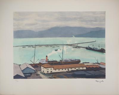 Albert MARQUET - Le port - Lithographie originale signée 2