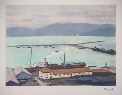 Albert MARQUET - Le port - Lithographie originale signée 2