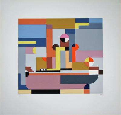 Walter DEXEL - Bateau à vapeur, 1969 - Sérigraphie originale signée au crayon 2