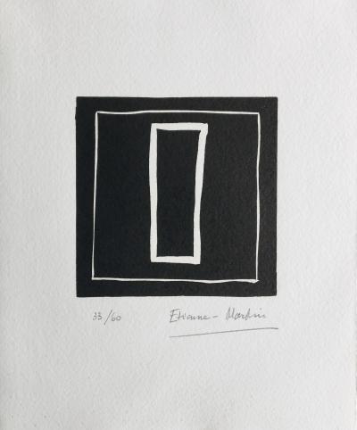 Etienne MARTIN - Cadran natal IV, 1990 - Linogravure originale signée au crayon 2