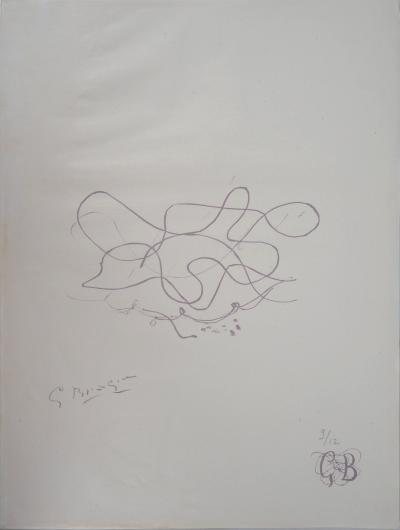 Georges BRAQUE - Fleur abstraite, 1955 - Lithographie originale signée au crayon 2