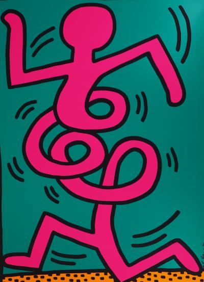Keith HARING - Swing (Jaune - Montreux), 1983  - Sérigraphie signée 2