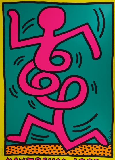 Keith HARING - Swing (Jaune - Montreux), 1983  - Sérigraphie signée 2