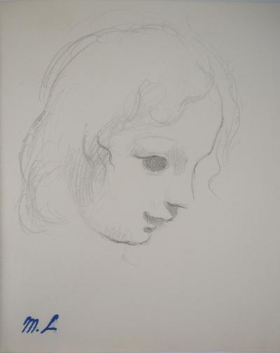Marie LAURENCIN : Tête d’enfant, Dessin original signé 2