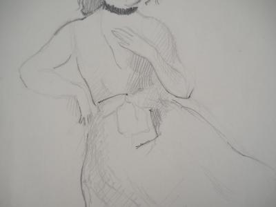 Marie LAURENCIN : Fille en robe, Dessin original signé 2